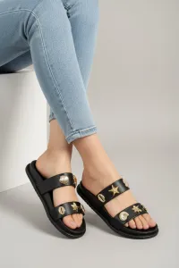 Mule Femme avec Motifs Métalliques Coquillage | Chaussure Tendance Tunisie