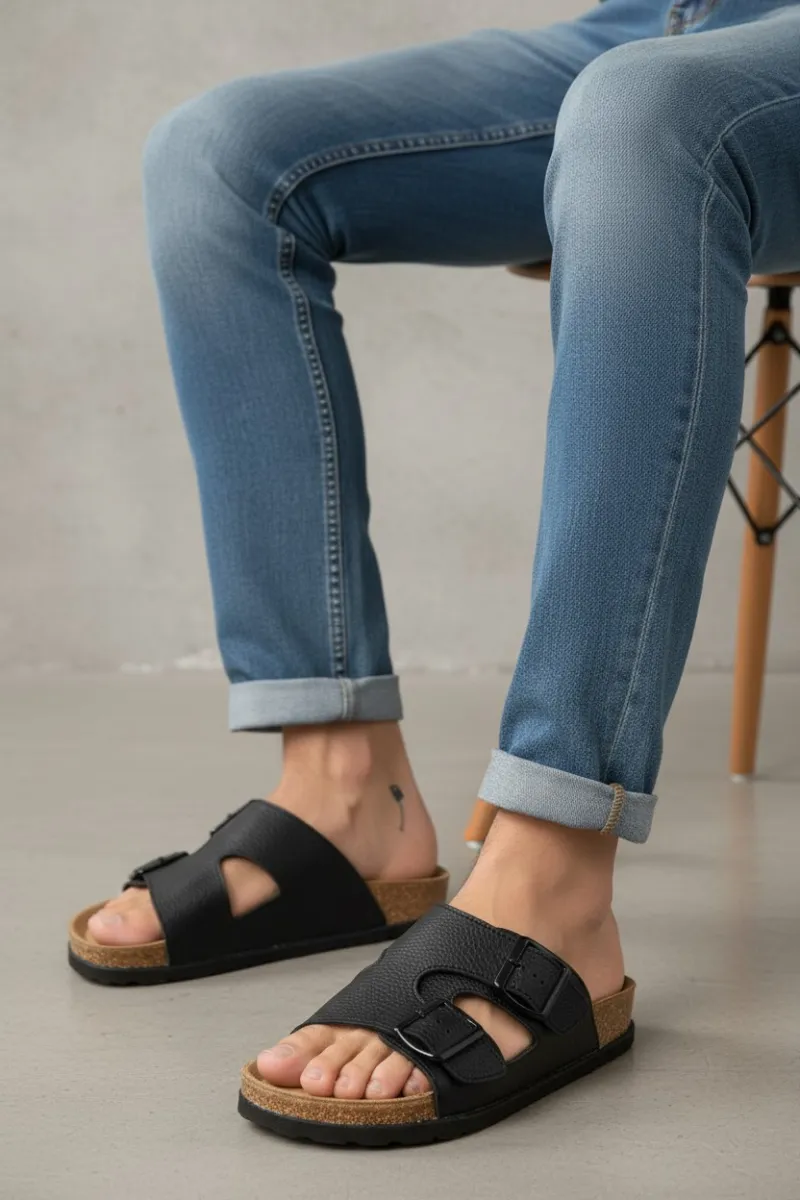 Mule Homme en Cuir Élégante et Confortable en Tunisie