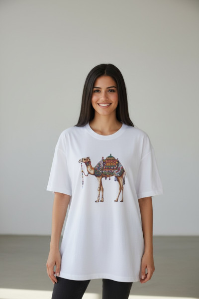 T-shirt Femme Motif Chameau Tendance en Tunisie