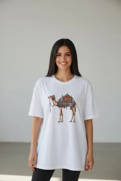 T-shirt Femme Motif Chameau Tendance en Tunisie