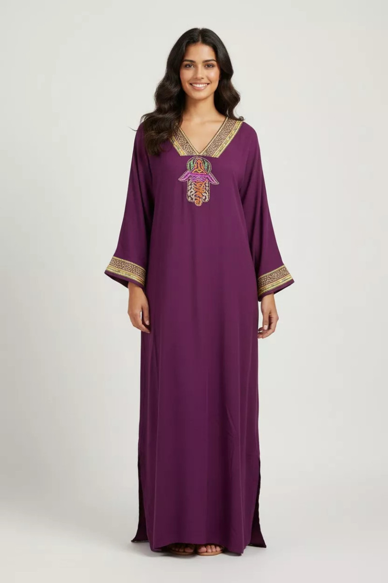 Jebba Femme Motifs Arabe et Khomsa | Vente en Tunisie
