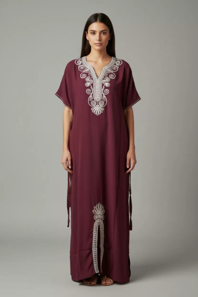 Jebba Femme Longue à Broderies Artisanales | Élégance Tunisienne