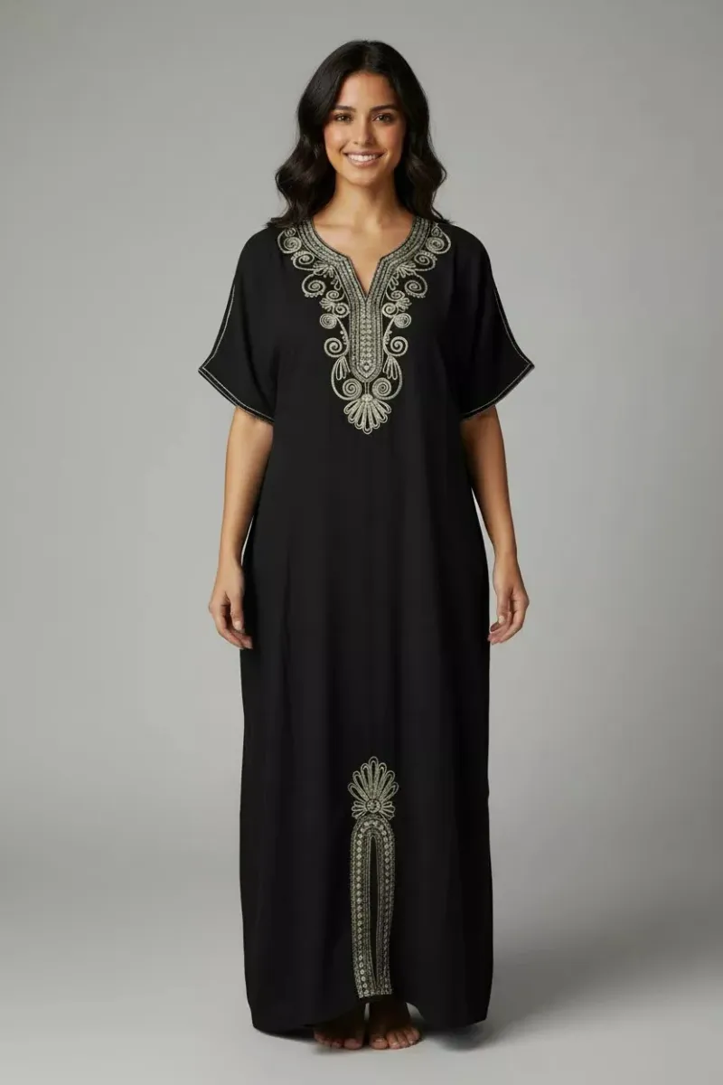 Jebba Femme Longue à Broderies Artisanales | Élégance Tunisienne