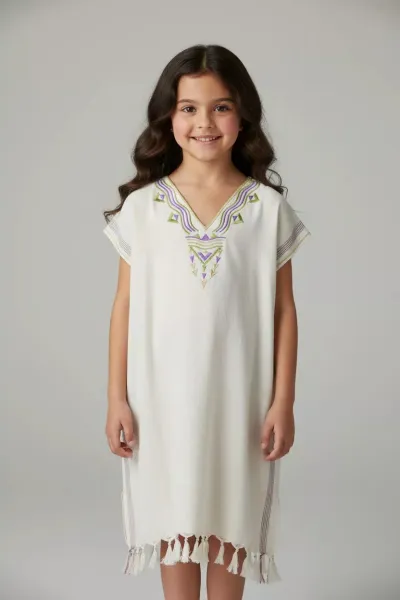 Jebba Fillette à Broderies et Franges | Mode Traditionnelle Tunisie