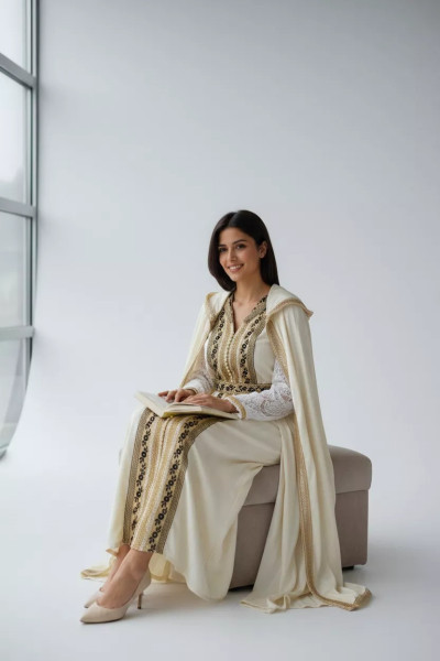 Ensemble Koftan & Barnous de Prestige | Broderies Artisanales | Tunisie