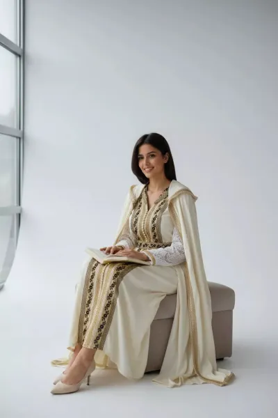Ensemble Koftan & Barnous de Prestige | Broderies Artisanales | Tunisie