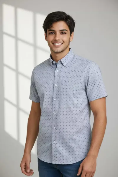 Chemise Homme Manches Courtes à Motifs | Style & Confort Tunisie