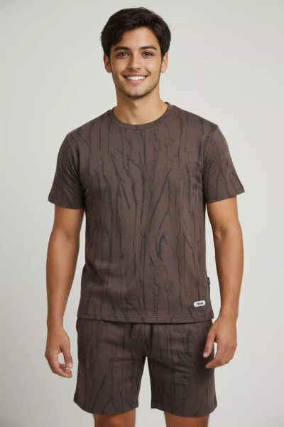 Ensemble Homme T-shirt & Short Imprimé Moderne | Mode Tunisie
