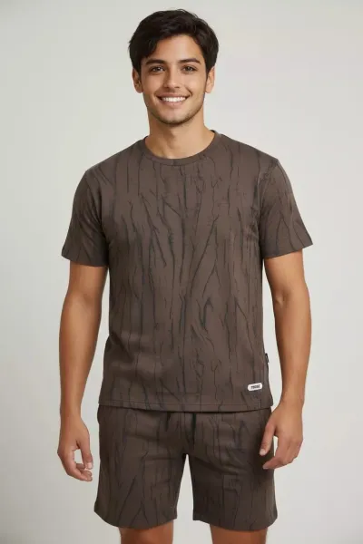 Ensemble Homme T-shirt & Short Imprimé Moderne | Mode Tunisie