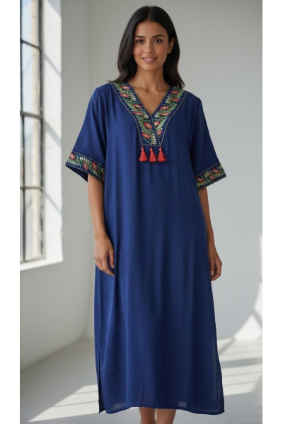 Jebba Femme Mi-Longue Brodée | Mode Traditionnelle Chic Tunisie