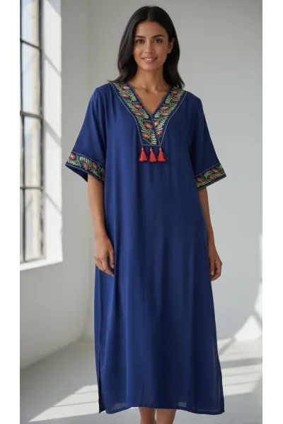 Jebba Femme Mi-Longue Brodée | Mode Traditionnelle Chic Tunisie