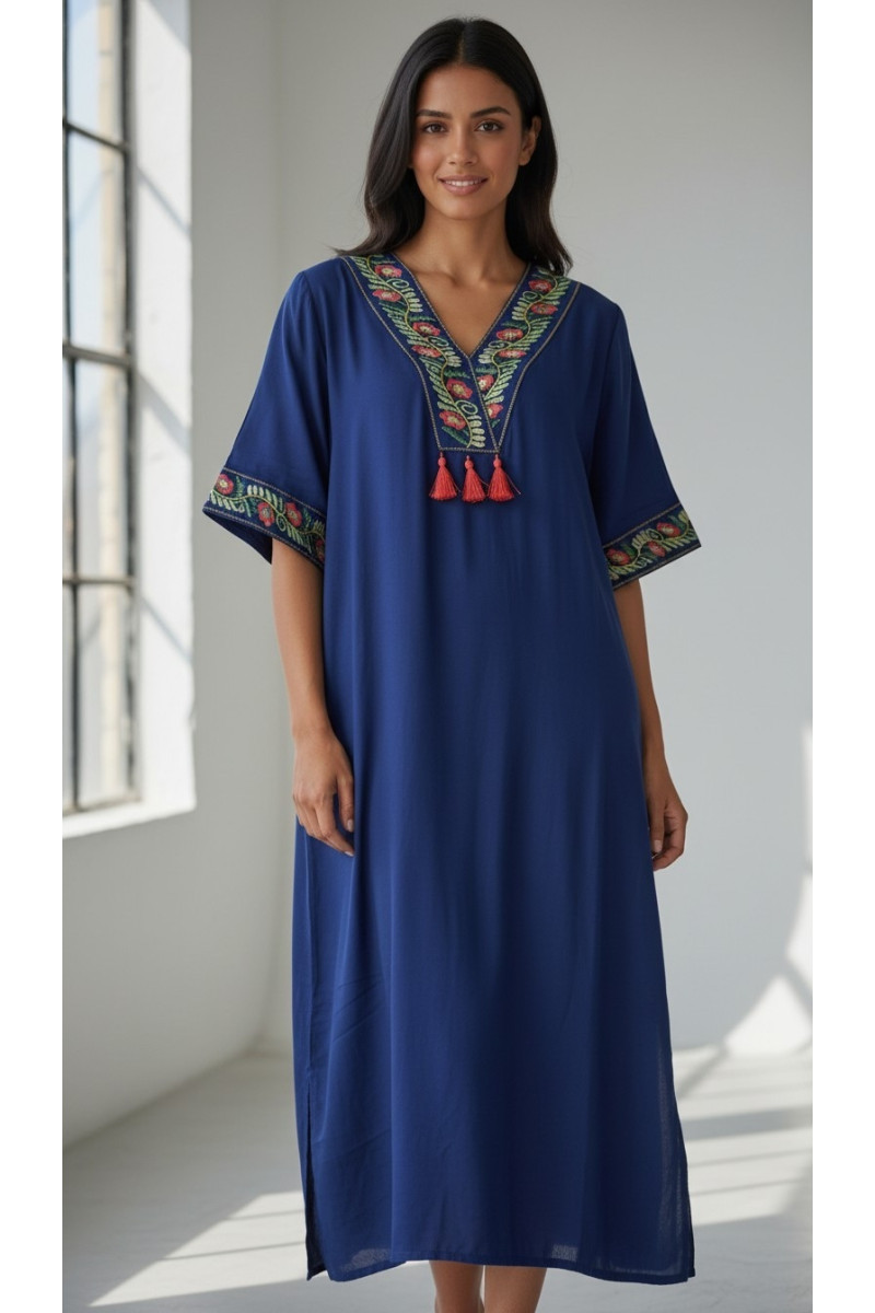 Jebba Femme Mi-Longue Brodée | Mode Traditionnelle Chic Tunisie