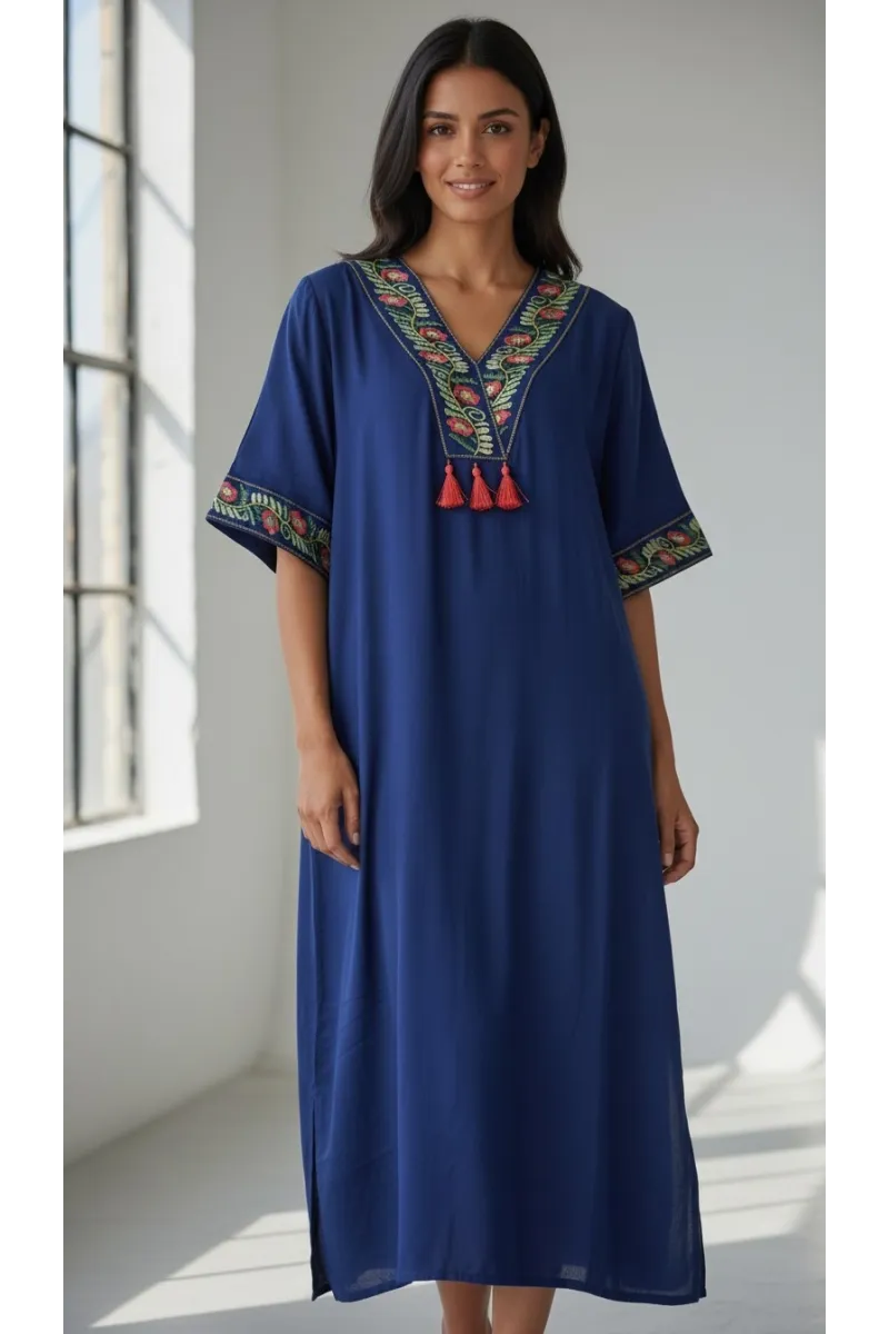 Jebba Femme Mi-Longue Brodée | Mode Traditionnelle Chic Tunisie