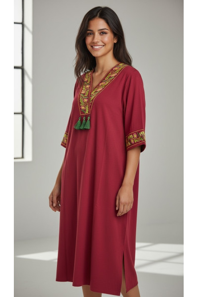 Jebba Femme Mi-Longue Brodée | Mode Traditionnelle Chic Tunisie