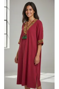 Jebba Femme Mi-Longue Brodée | Mode Traditionnelle Chic Tunisie