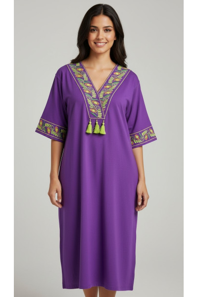 Jebba Femme Mi-Longue Brodée | Mode Traditionnelle Chic Tunisie
