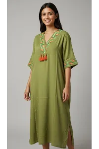 Jebba Femme Mi-Longue Brodée | Mode Traditionnelle Chic Tunisie