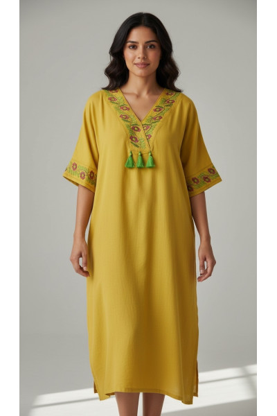 Jebba Femme Mi-Longue Brodée | Mode Traditionnelle Chic Tunisie