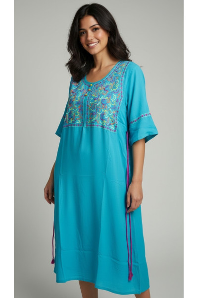 Jebba Dame Mi-Longue à Fleurs | Mode Femme Tunisie