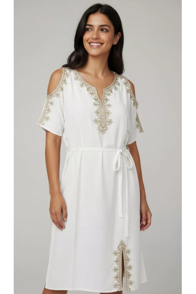 Jebba Femme Mi-Longue Moderne | Artisanat Tunisien Chic