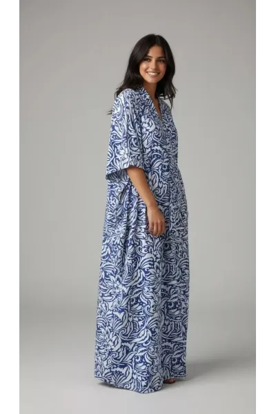 Jebba Longue Imprimée pour Femme | Mode Tunisienne & Confort