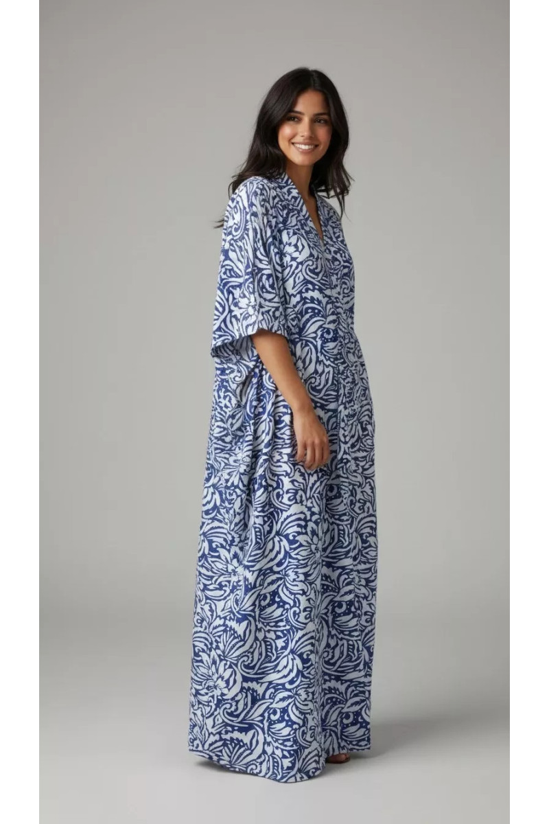 Jebba Longue Imprimée pour Femme | Mode Tunisienne & Confort