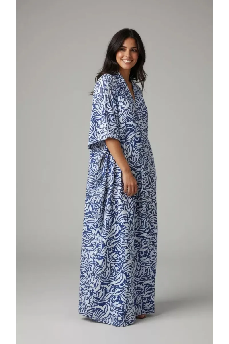 Jebba Longue Imprimée pour Femme | Mode Tunisienne & Confort