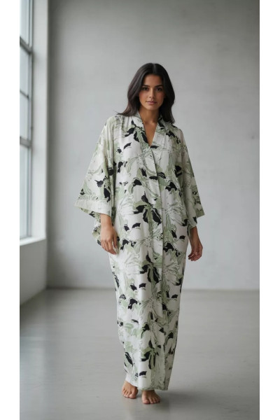 Jebba Longue Imprimée pour Femme | Mode Tunisienne & Confort