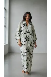 Jebba Longue Imprimée pour Femme | Mode Tunisienne & Confort