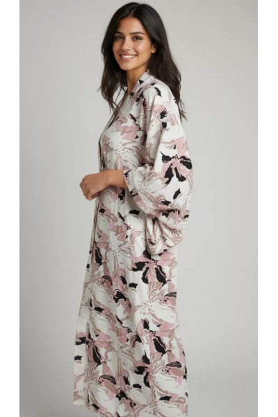 Jebba Longue Imprimée pour Femme | Mode Tunisienne & Confort