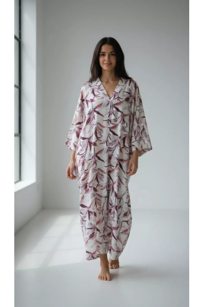 Jebba Longue Imprimée pour Femme | Mode Tunisienne & Confort