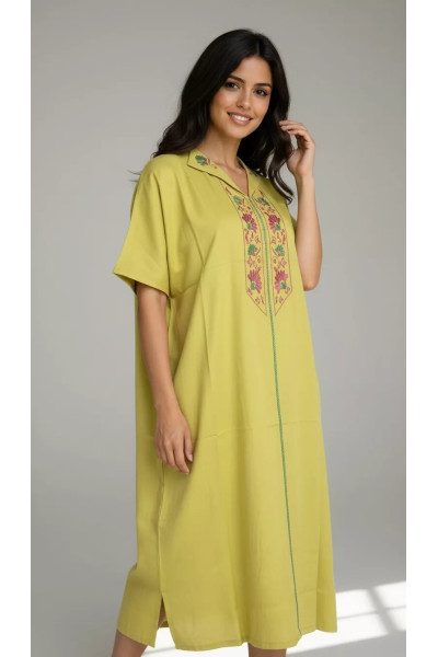 Jebba Femme Mi-Longue Brodée | Charme Traditionnel Tunisien