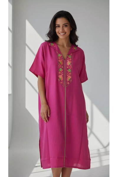 Jebba Femme Mi-Longue Brodée | Charme Traditionnel Tunisien