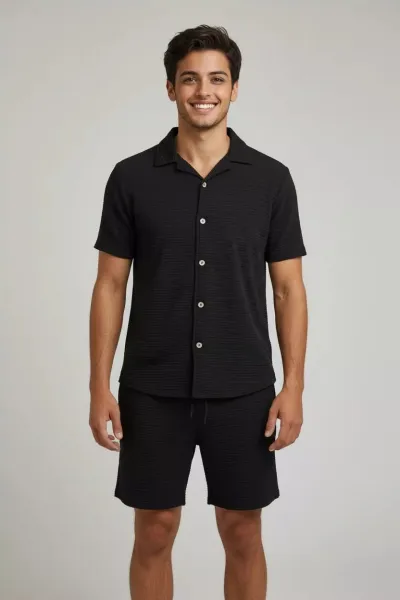 Ensemble Homme Chemise Manches Courtes et Short | Mode Homme Tunisie