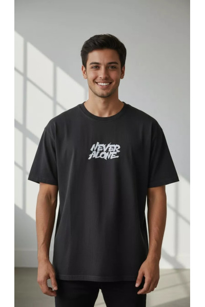 T-Shirt Homme Never Alone | T-Shirt Motivant Homme Tunisie