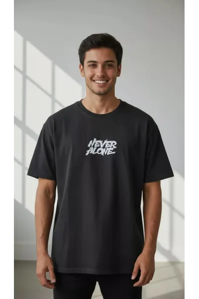 T-Shirt Homme Never Alone | T-Shirt Motivant Homme Tunisie