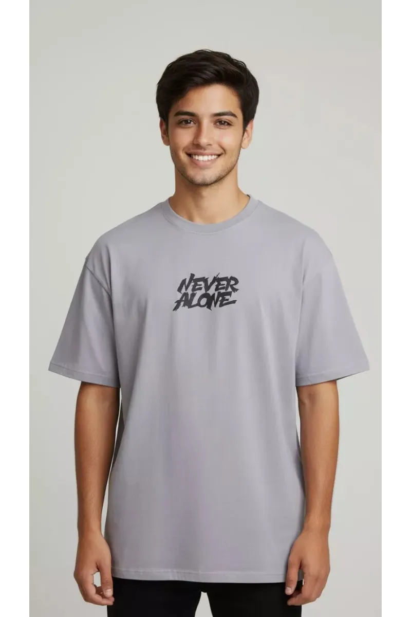 T-Shirt Homme Never Alone | T-Shirt Motivant Homme Tunisie