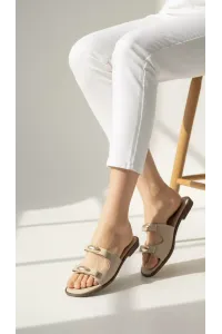 Mules Plates pour Femme avec Détails Dorés | Mode Tunisie
