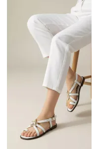 Sandales Plates pour Femme à Motif Étoile et Lanières | Tunisie