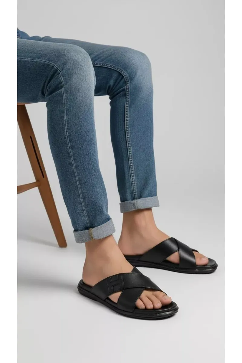 Mules pour Homme à Lanières Croisées et Semelle Confort | Tunisie