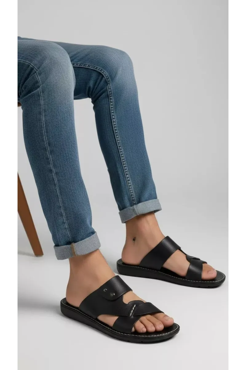 Mules pour Homme à Brides Ajourées et Rivets Métalliques | Tunisie