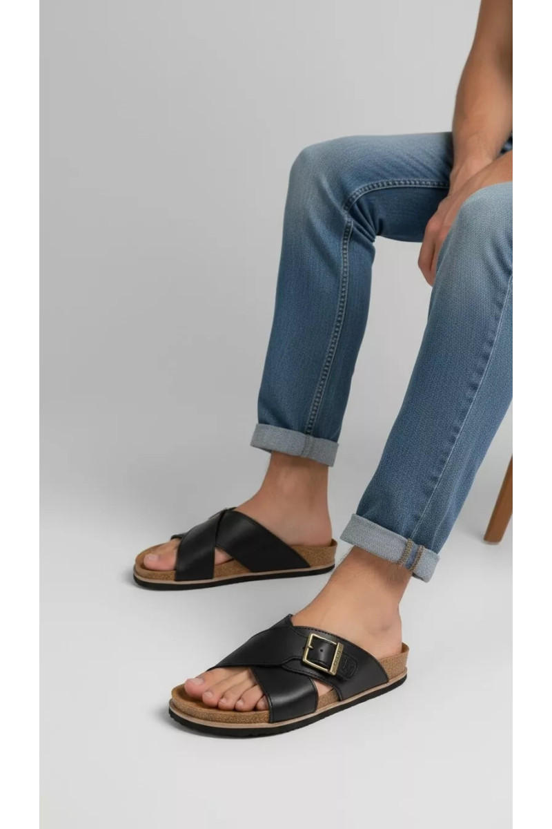 Mules pour Homme à Brides Croisées et Boucle Réglable | Tunisie