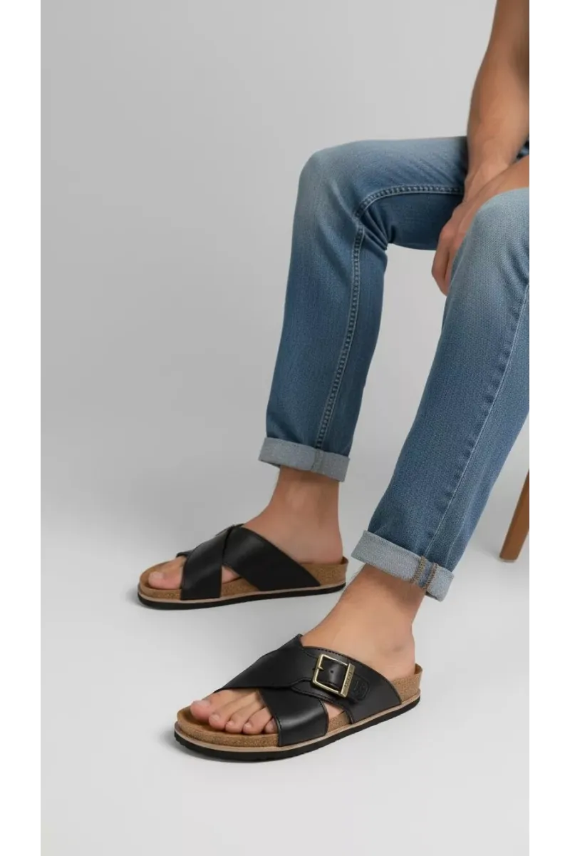 Mules pour Homme à Brides Croisées et Boucle Réglable | Tunisie