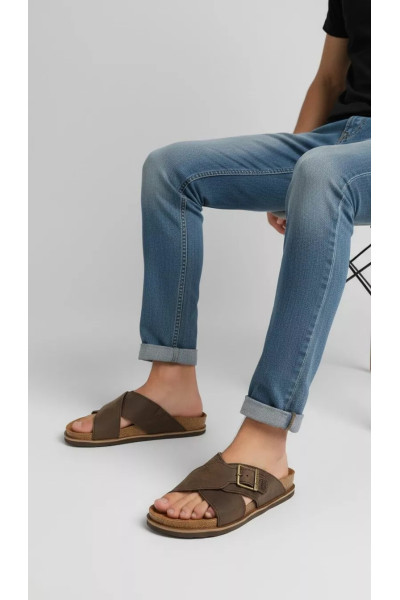 Mules pour Homme à Brides Croisées et Boucle Réglable | Tunisie