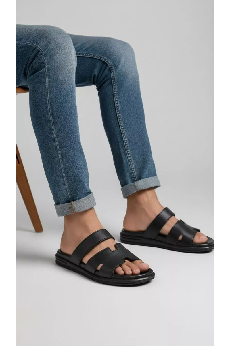 Mules pour Homme à Double Bride et Découpe Graphique | Tunisie