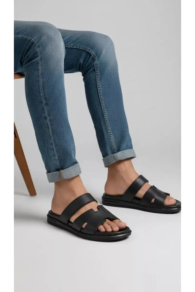 Mules pour Homme à Double Bride et Découpe Graphique | Tunisie