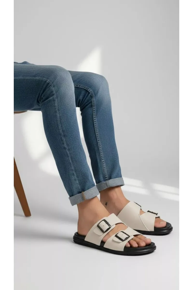 Mules pour Homme à Brides Croisées et Doubles Boucles | Tunisie