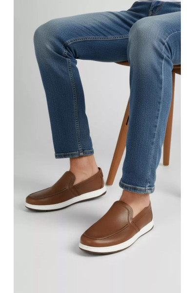 Chaussures Slip-on Homme au Fini Grainé à Semelle Basket | Tunisie