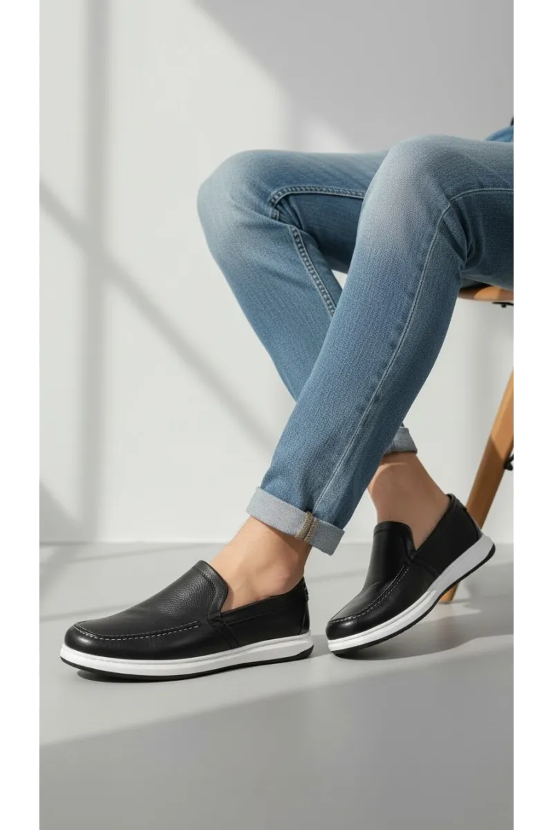 Chaussures Slip-on Homme au Fini Grainé à Semelle Basket | Tunisie