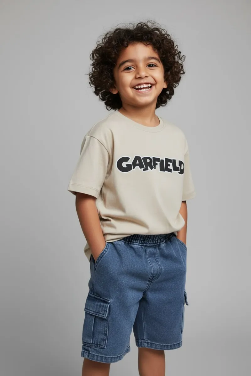 Ensemble Garçon Garfield T-shirt & Short Jean | Mode Enfant Tunisie